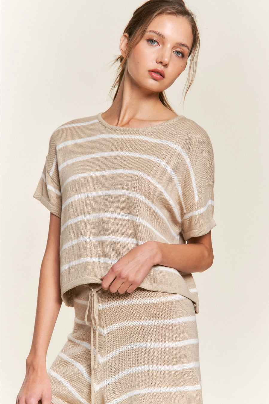 Elsie Cropped Knit Tee