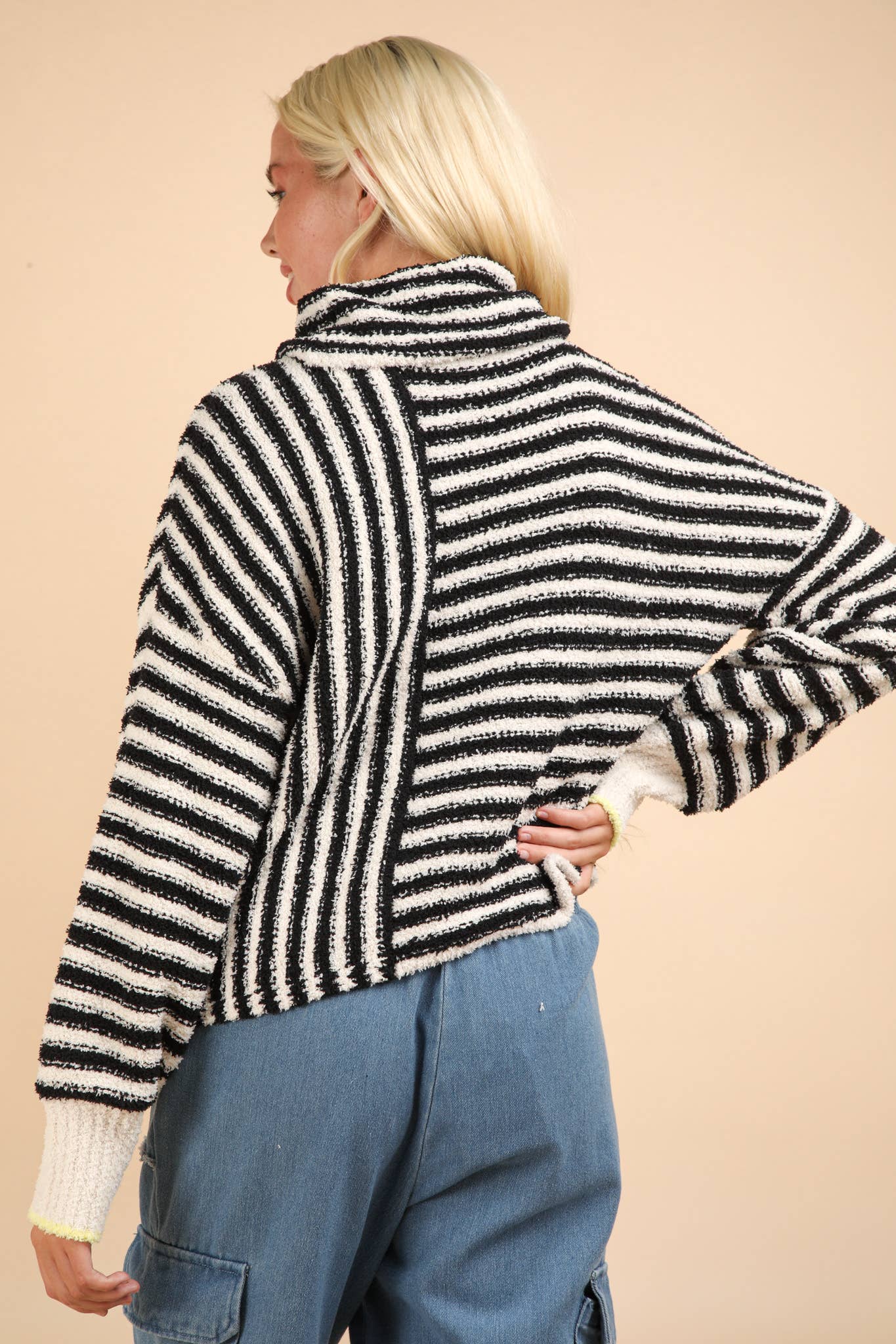 Serene Stripes Mock Neck Sweater