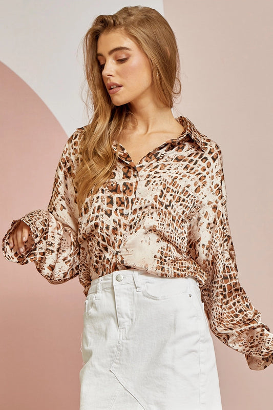 Animal Instinct Snake Print Blouse