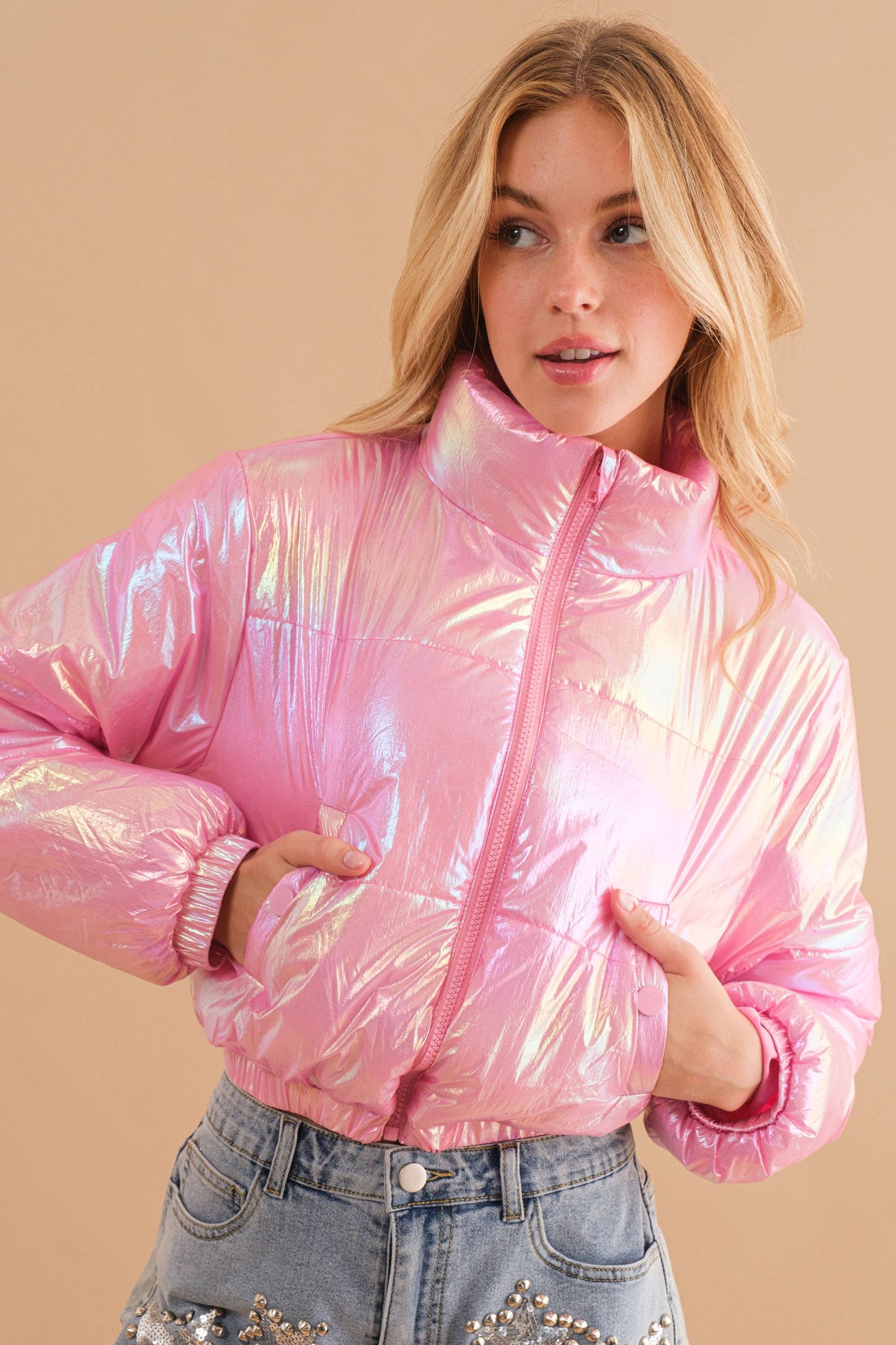 Stargirl Metallic Puffer Jacket