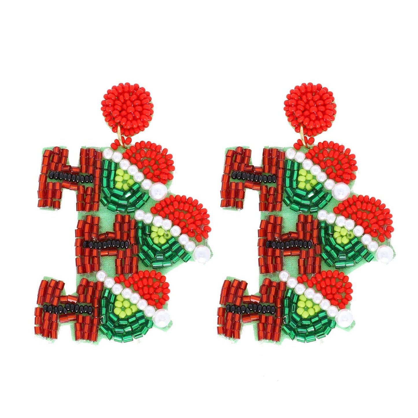 Santa HO HO HO Christmas Earrings