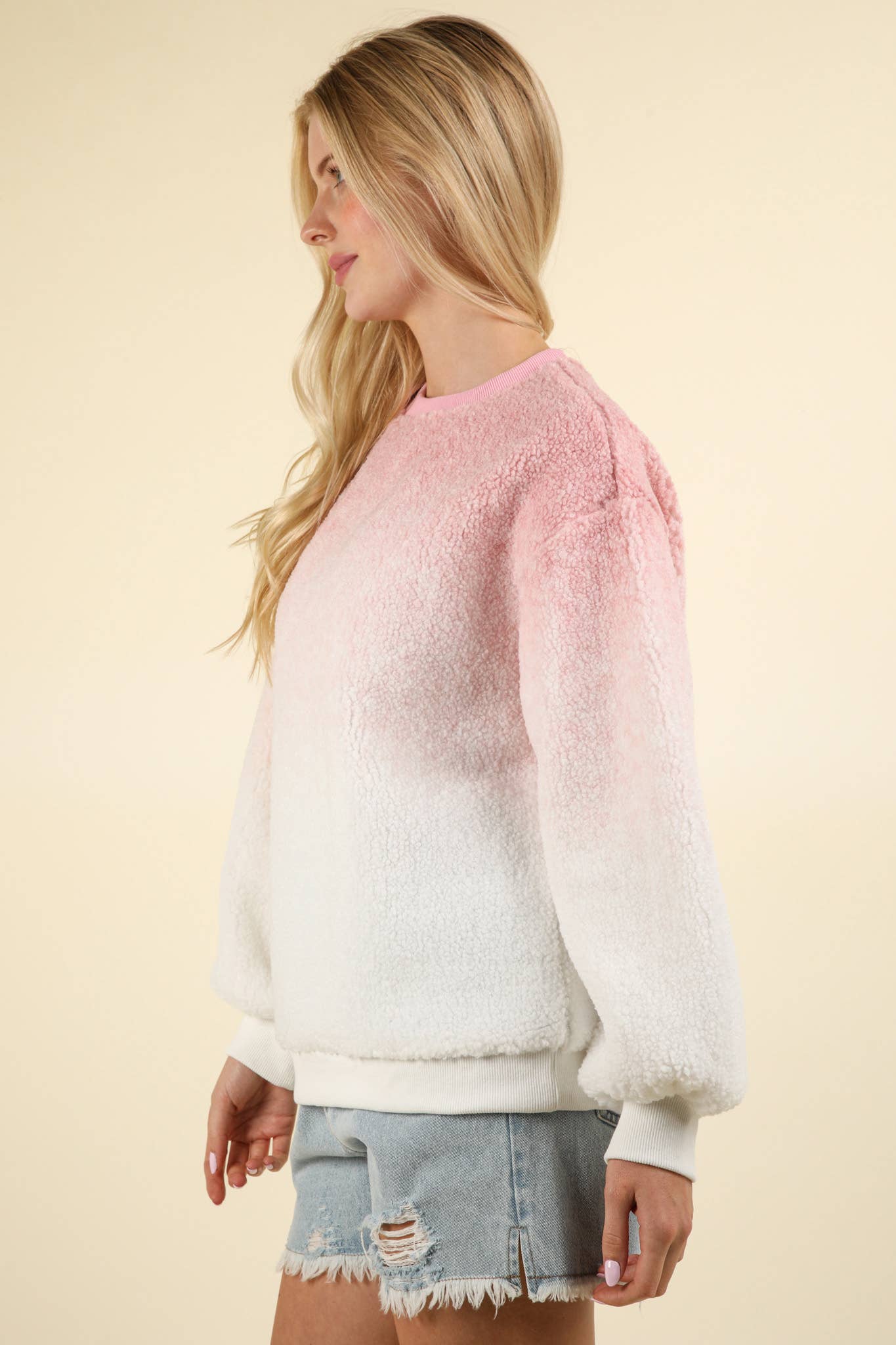 Ombre Sherpa Pullover