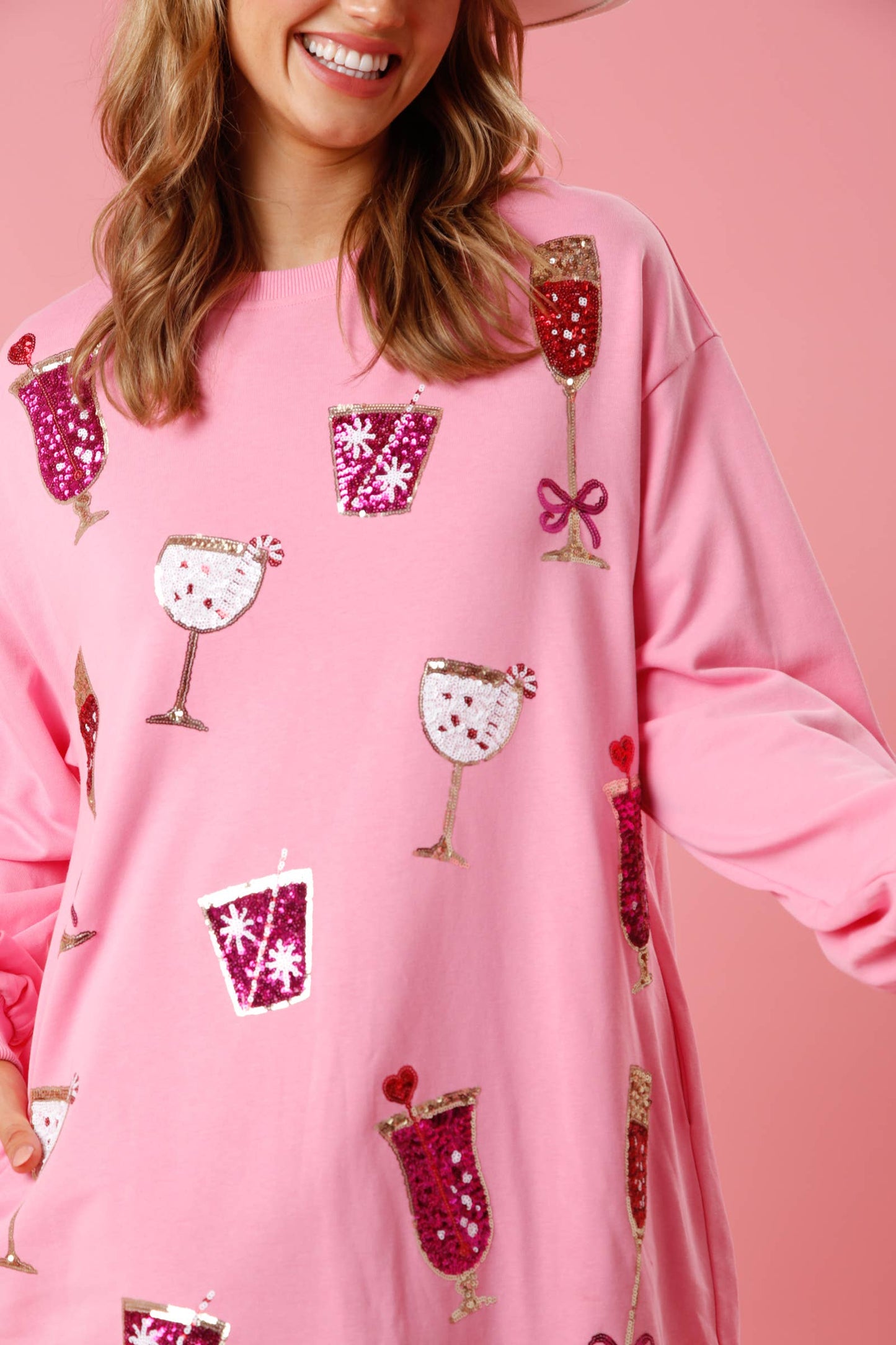 Raise a Glass Sweatshirt Dress