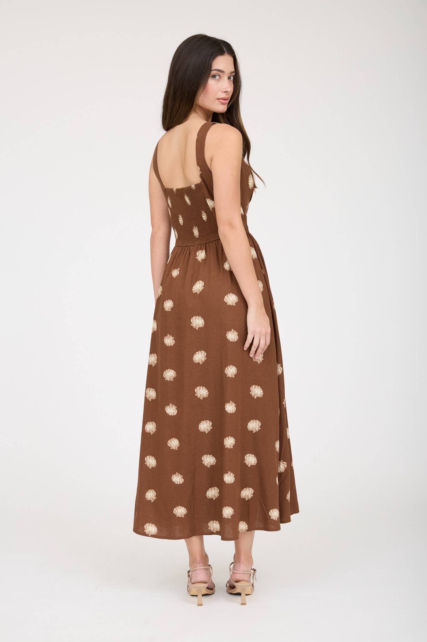 Shell Print Midi Dress