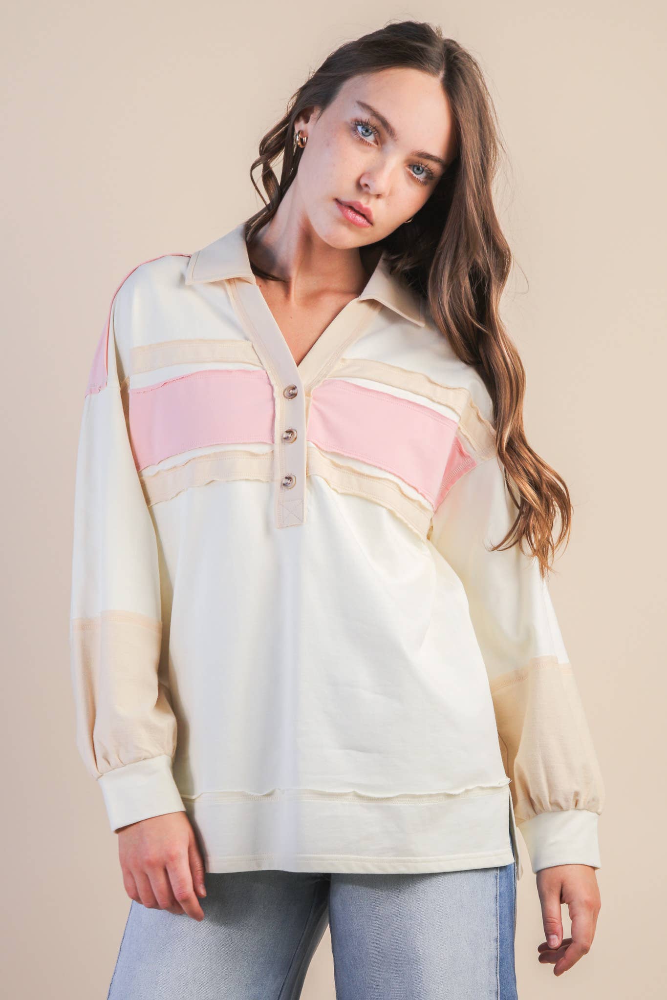 Color Block Oversize Pullover
