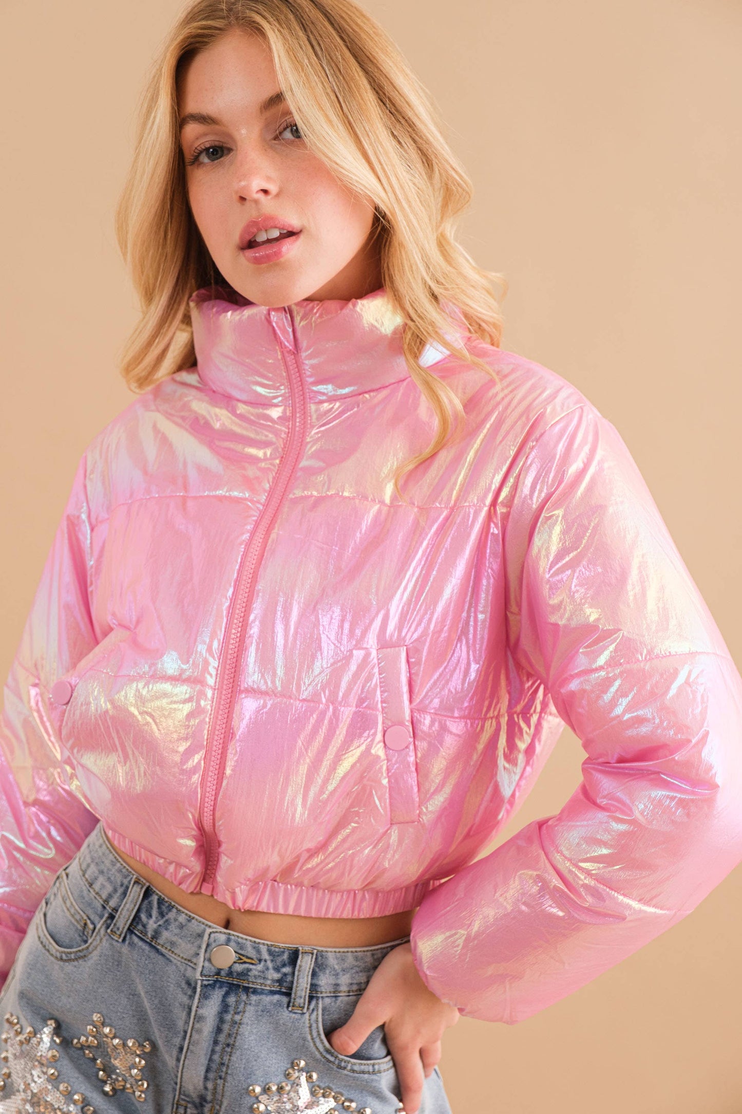 Stargirl Metallic Puffer Jacket