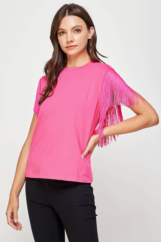 Becca Fringe Sleeve Knit Top