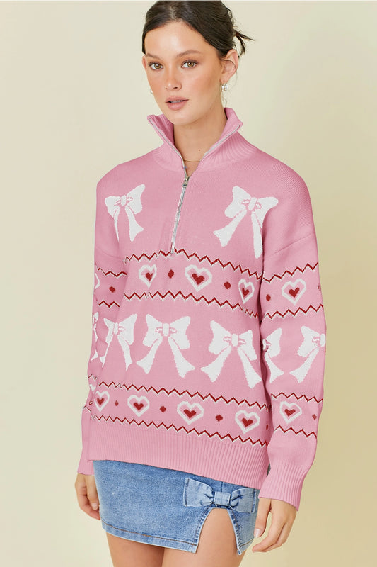 So Darling Zip Sweater Pullover