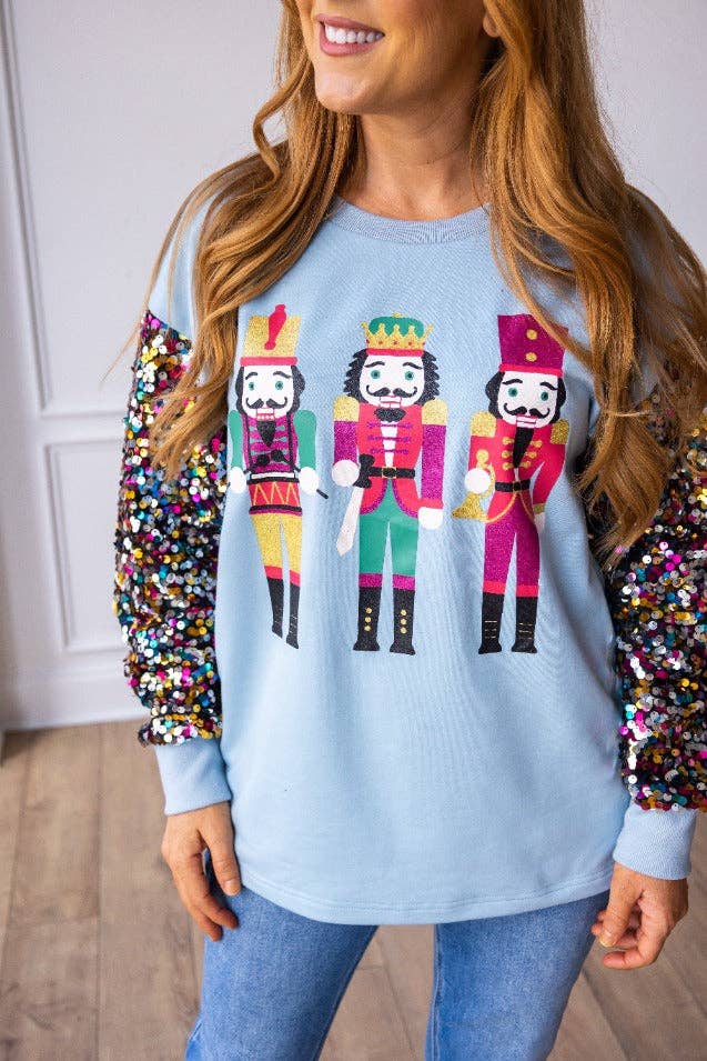 Nutcracker Top with Sequin Sleeves