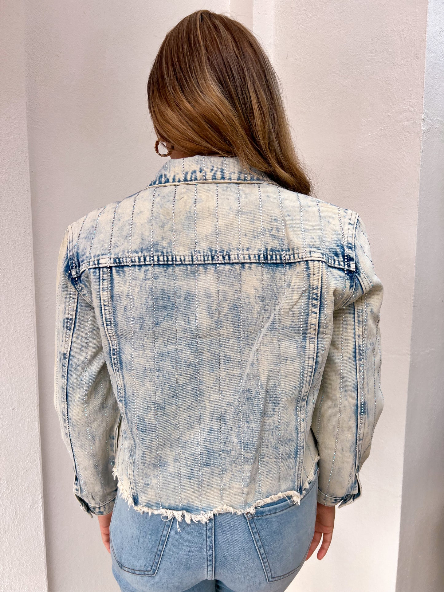 Rhinestone Rodeo Light Wash Denim Jacket