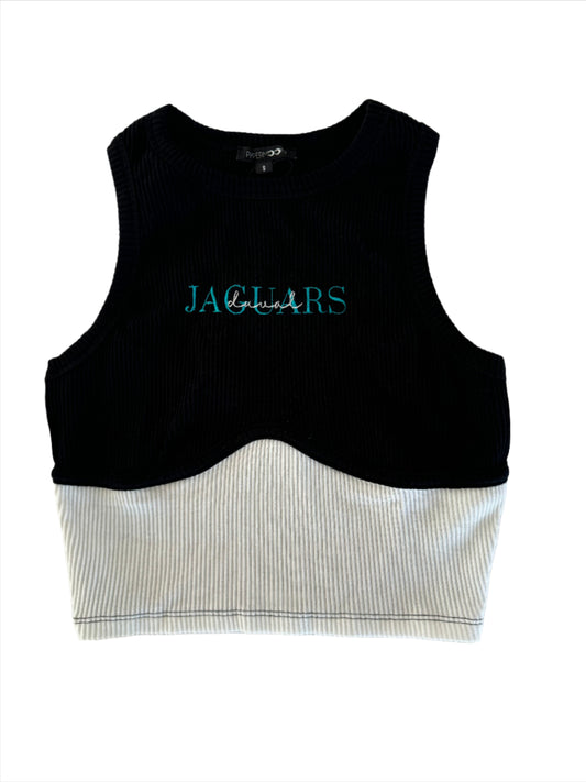 Color Block Tank with Embroidery