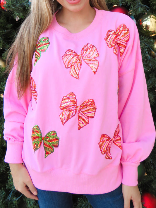 Sequin Bow Sweatshirt