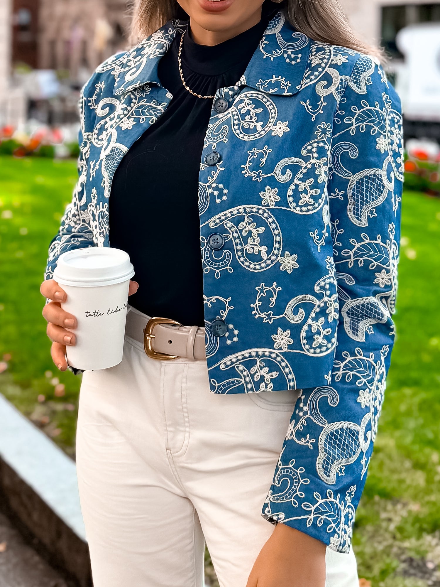 Floral Embroidered Denim Jacket