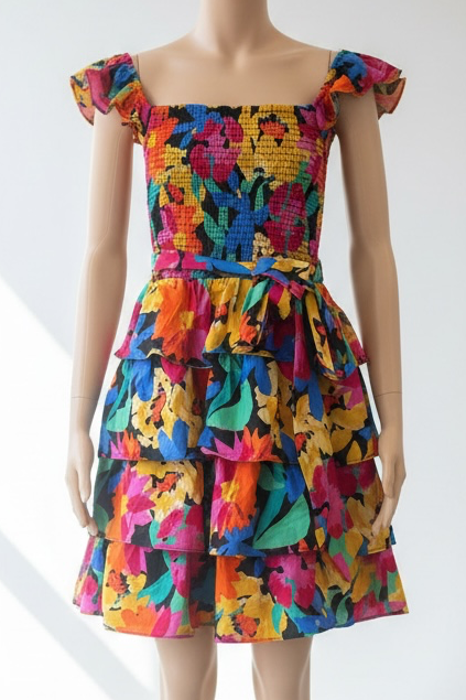 Tiered Floral Dress