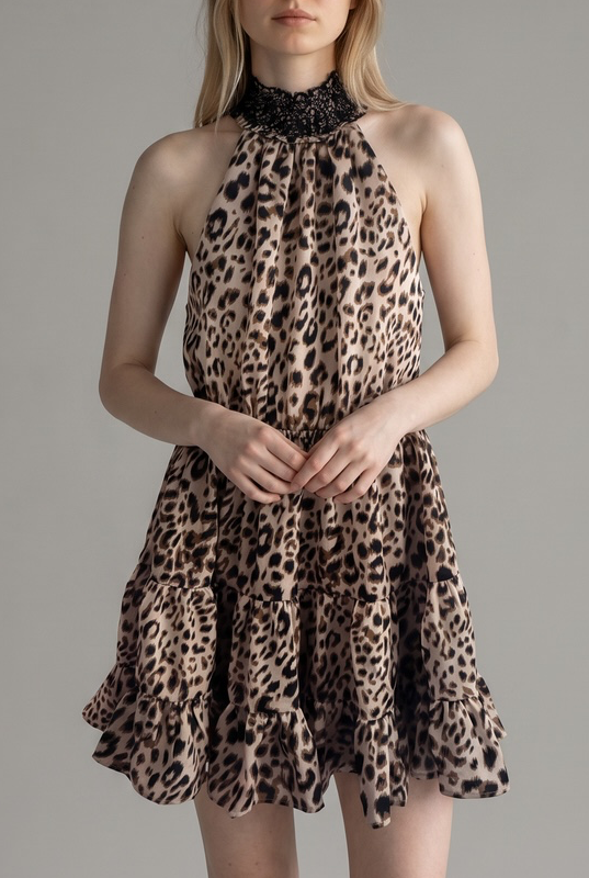 Leopard Halter Dress