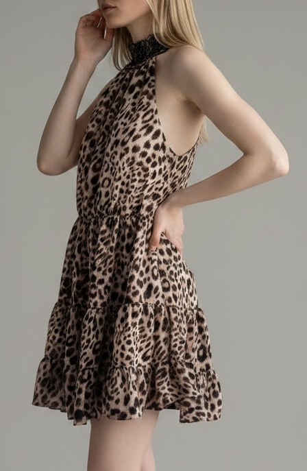 Leopard Halter Dress