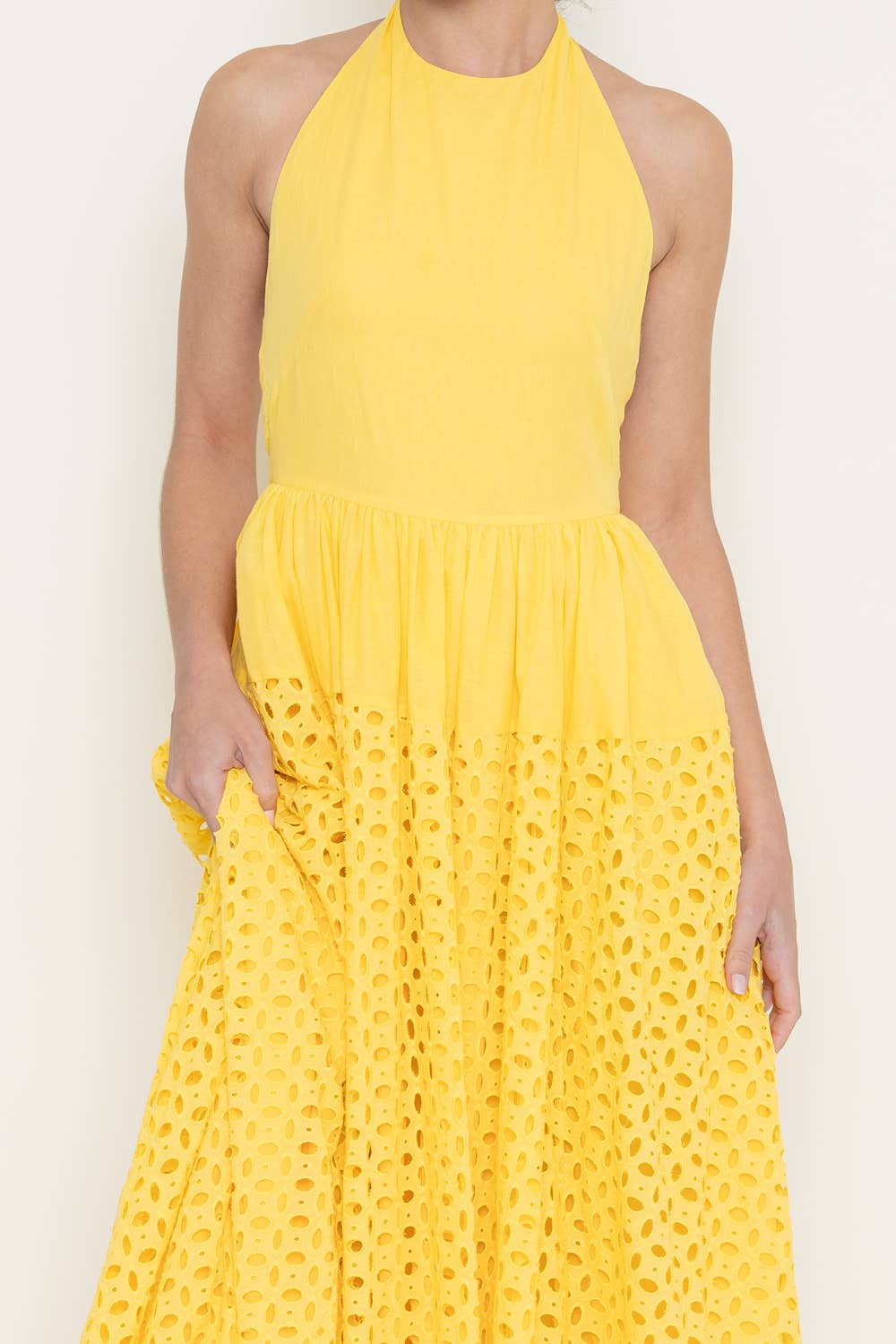Ray of Sunshine Eyelet Maxi Dress