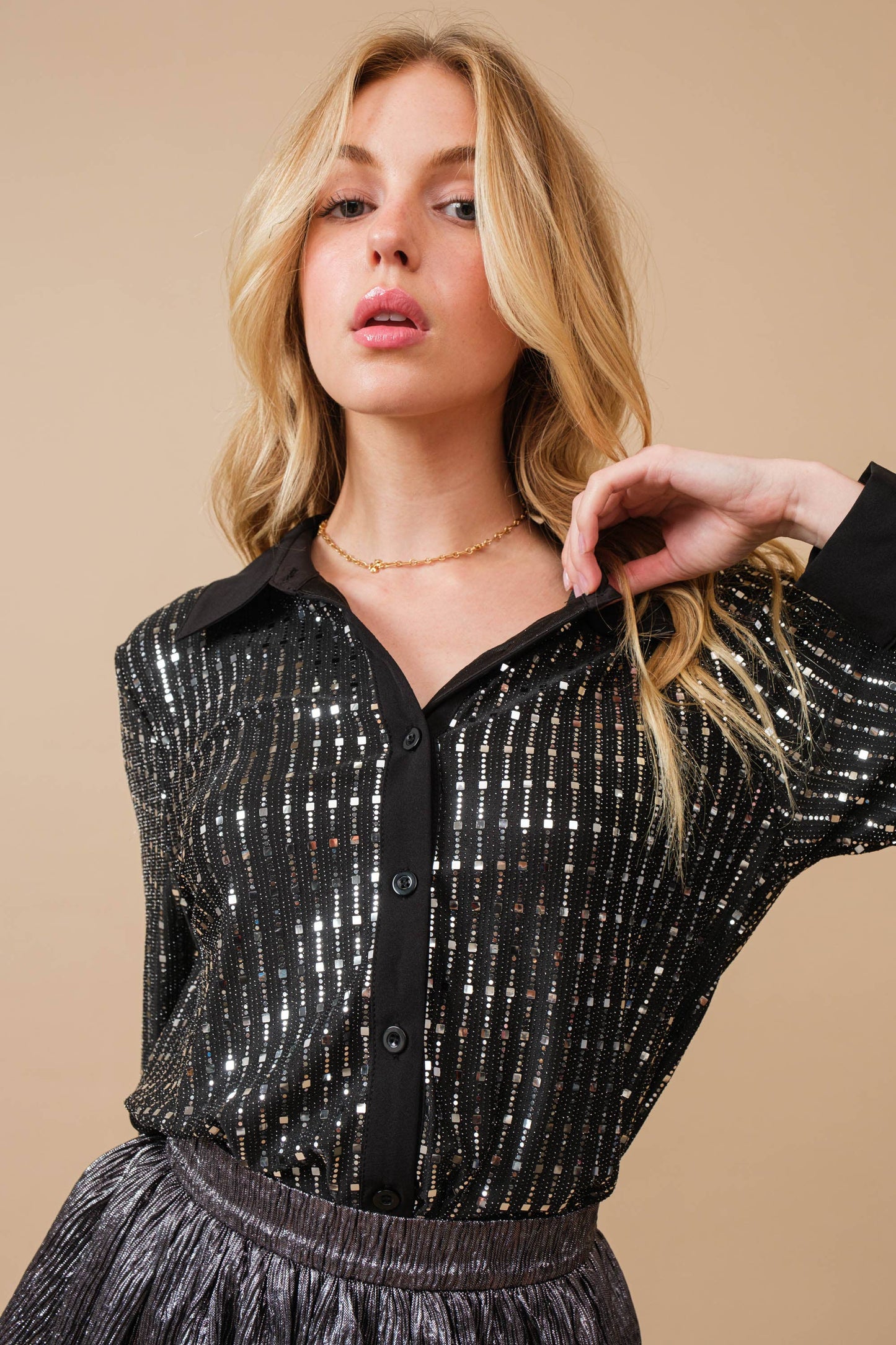 City of Lights Button Down Top