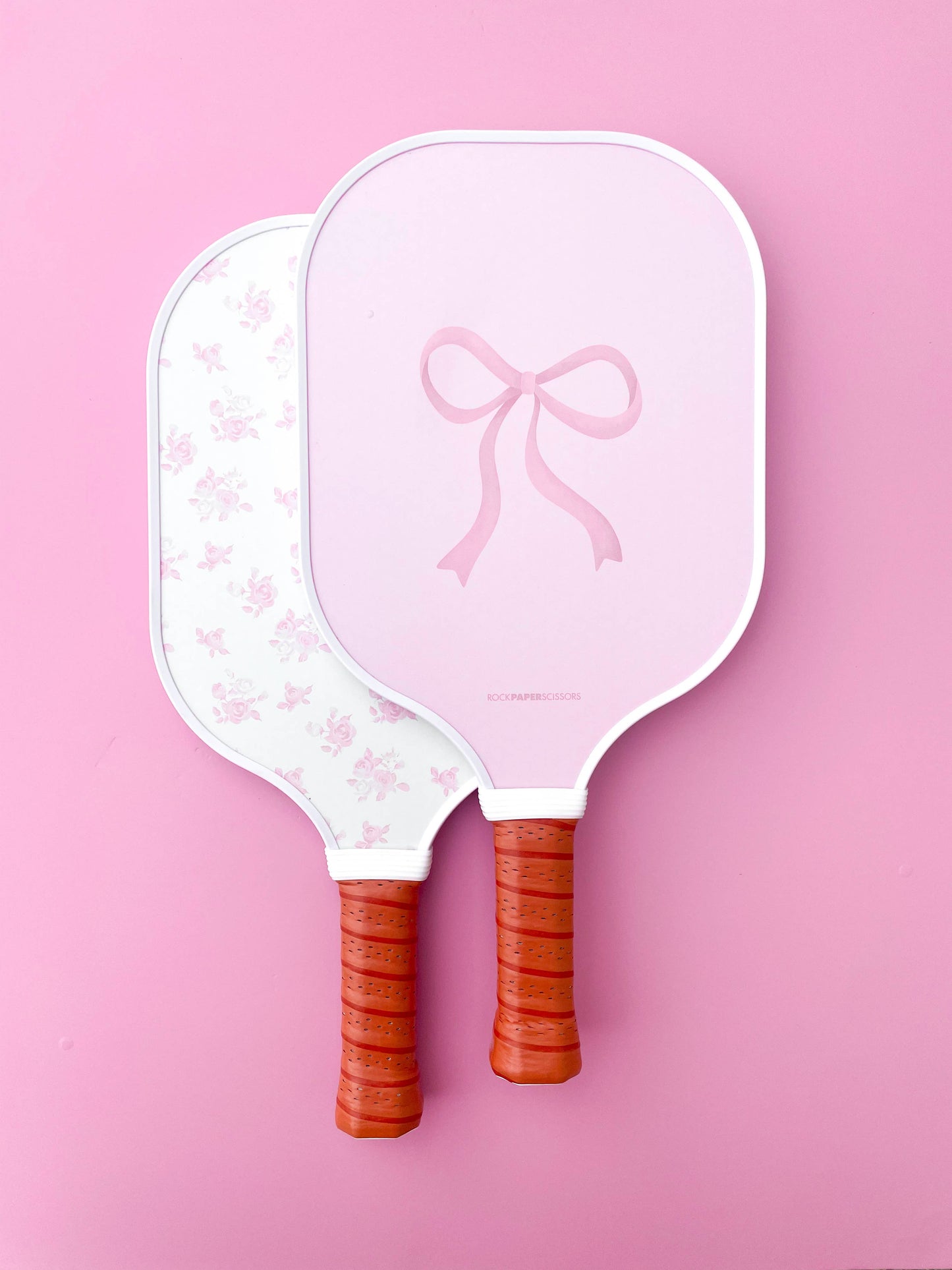 Coquette Pink Bow Floral Pickleball Paddle