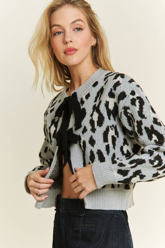 Spot On Leopard Bow Cardigan