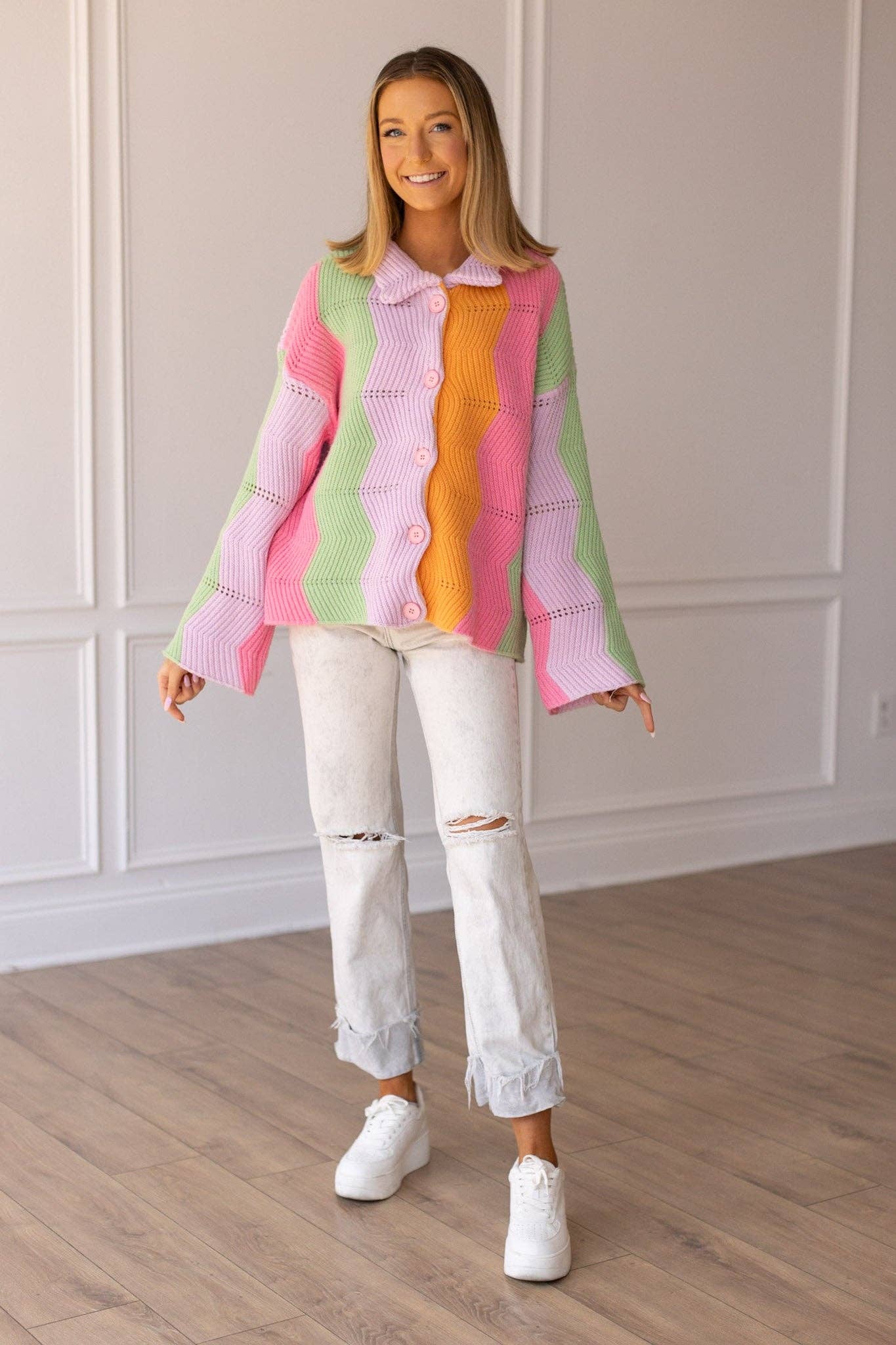 Day Dreamer Rainbow Blanket Cardigan