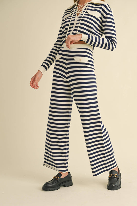 Marine Stripe Knit Pants