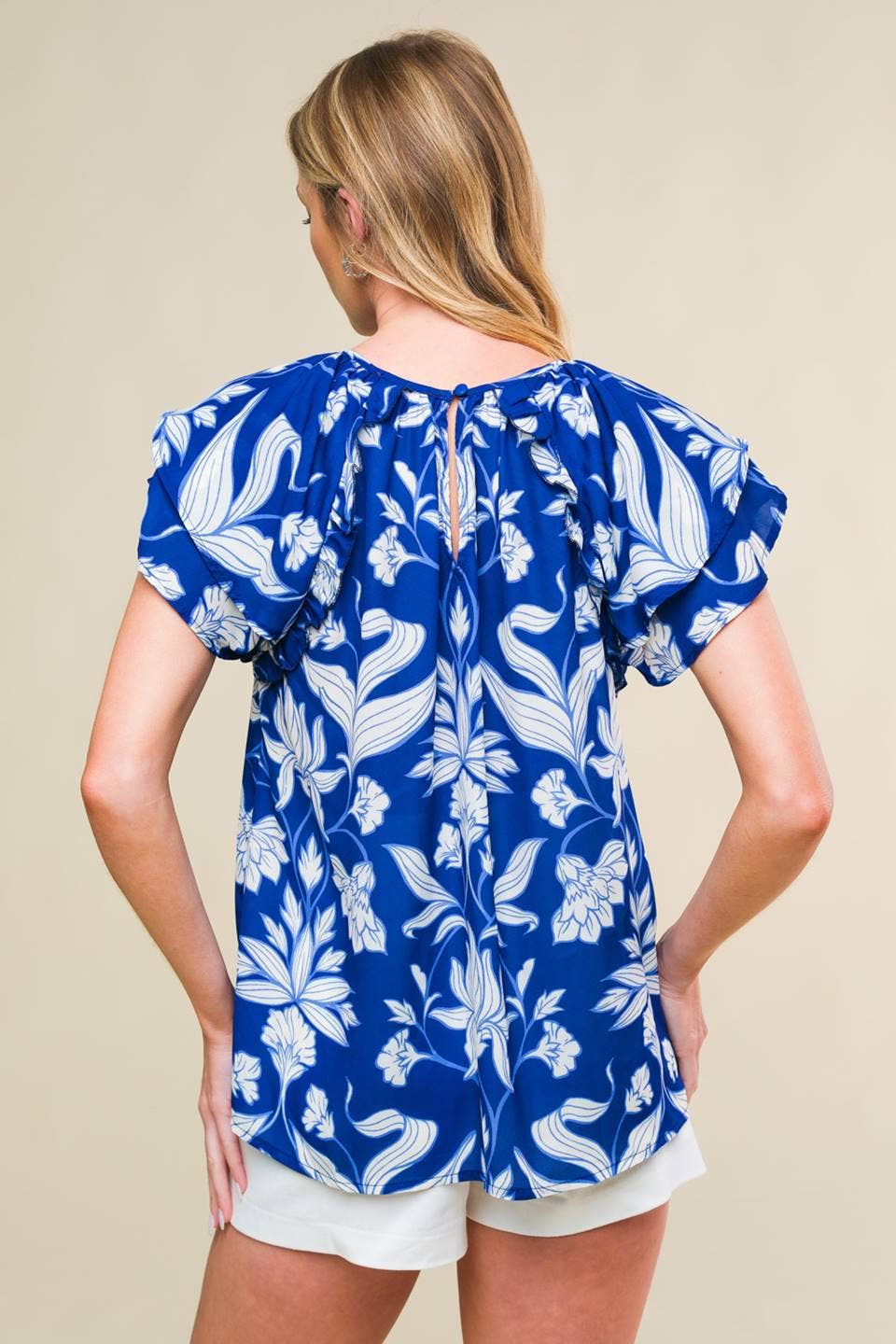 Blue Beauty Floral Top