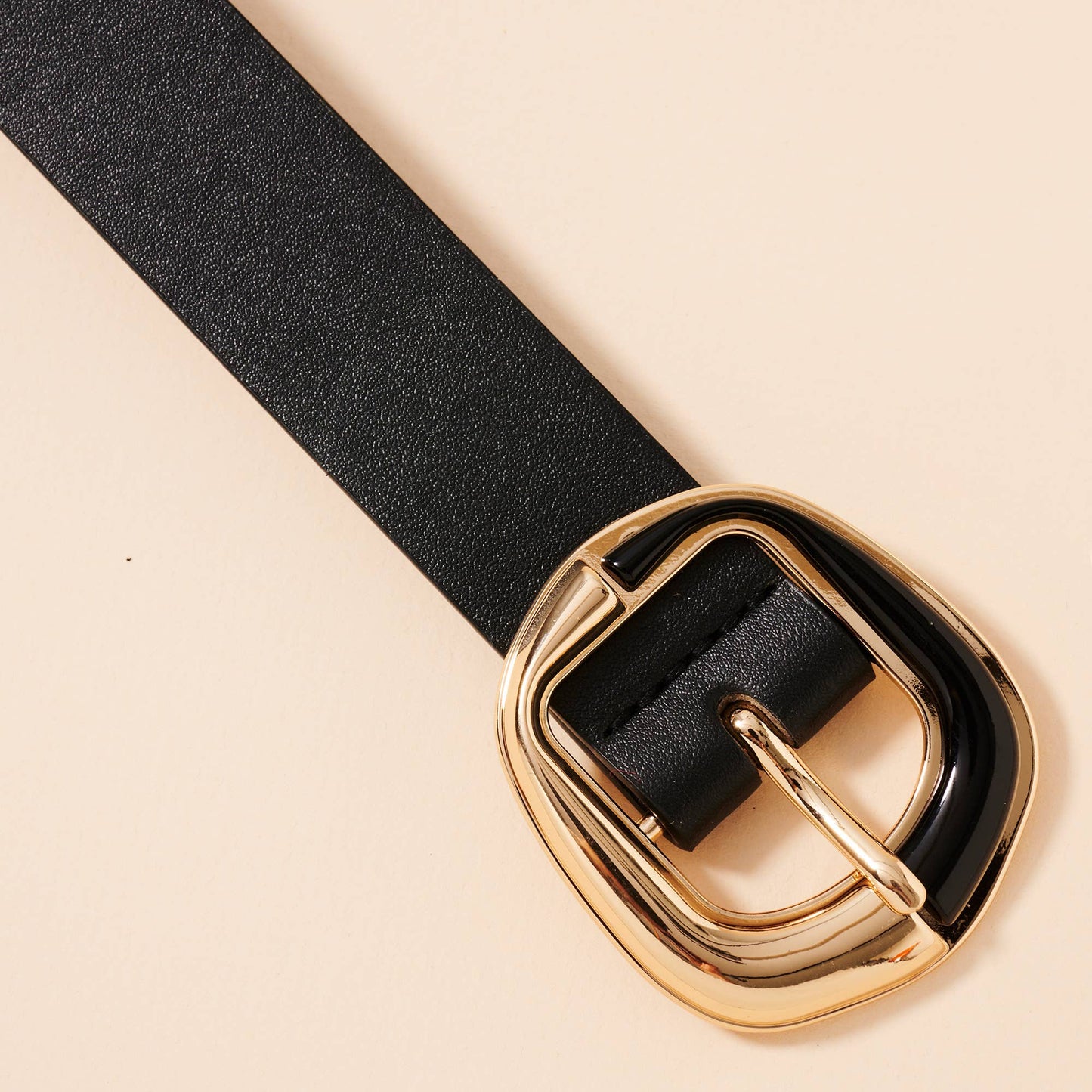 Two Tone Faux Leather Metal Belt