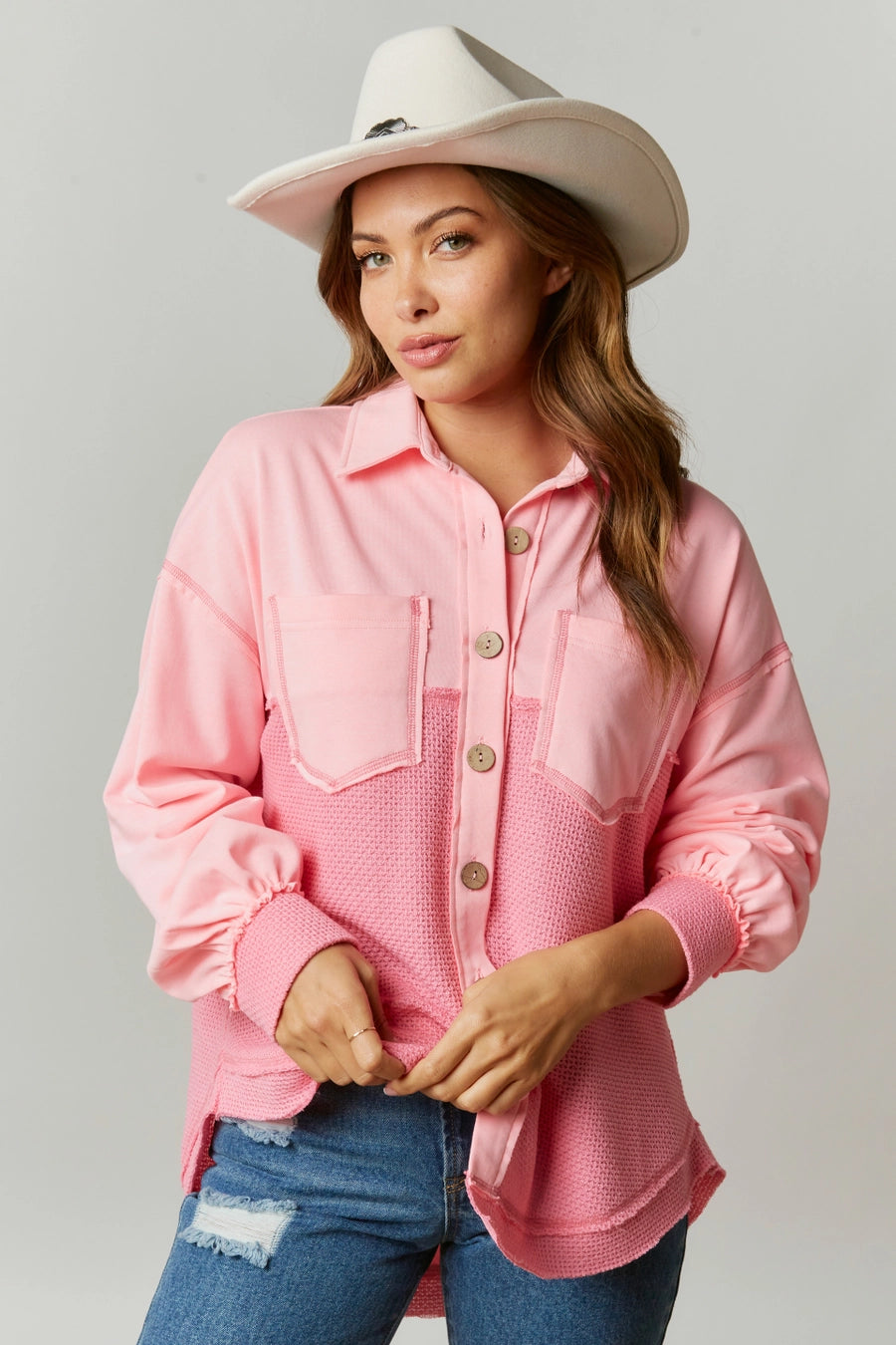 Candie Pink Knit Shacket