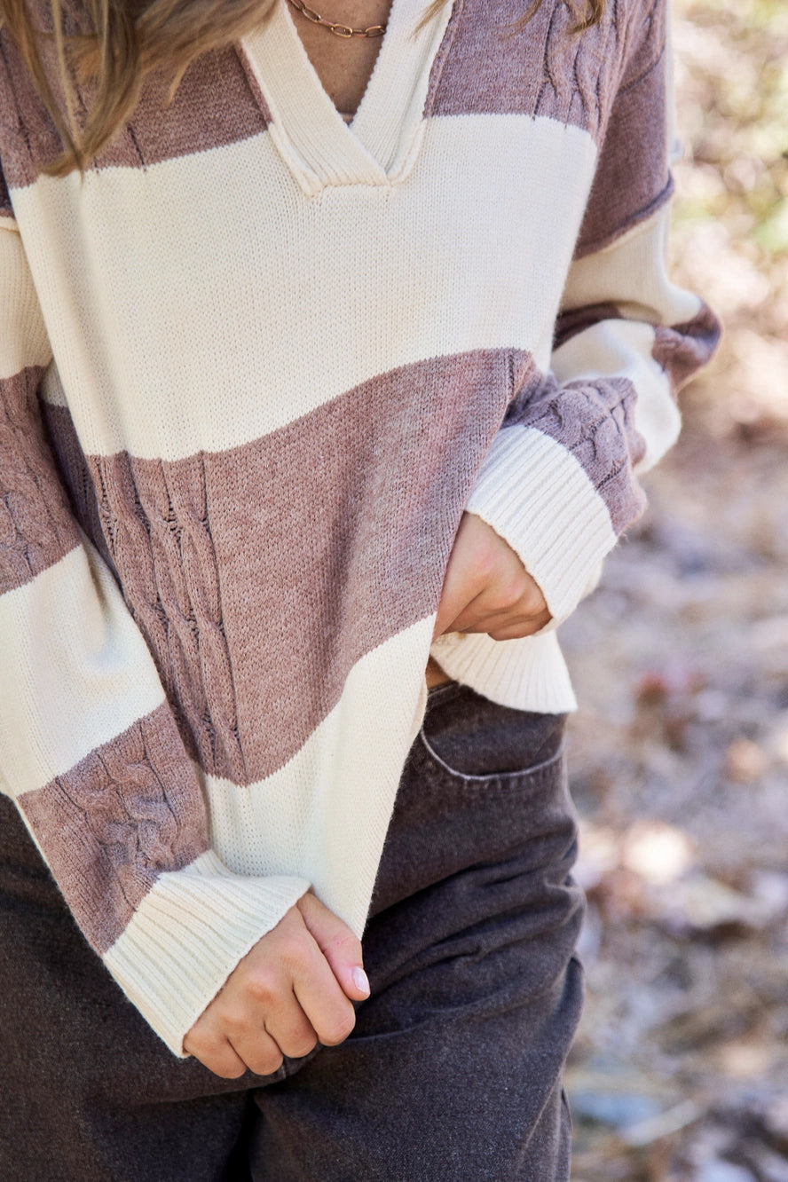 Snuggled Up Johnny Collar Sweater