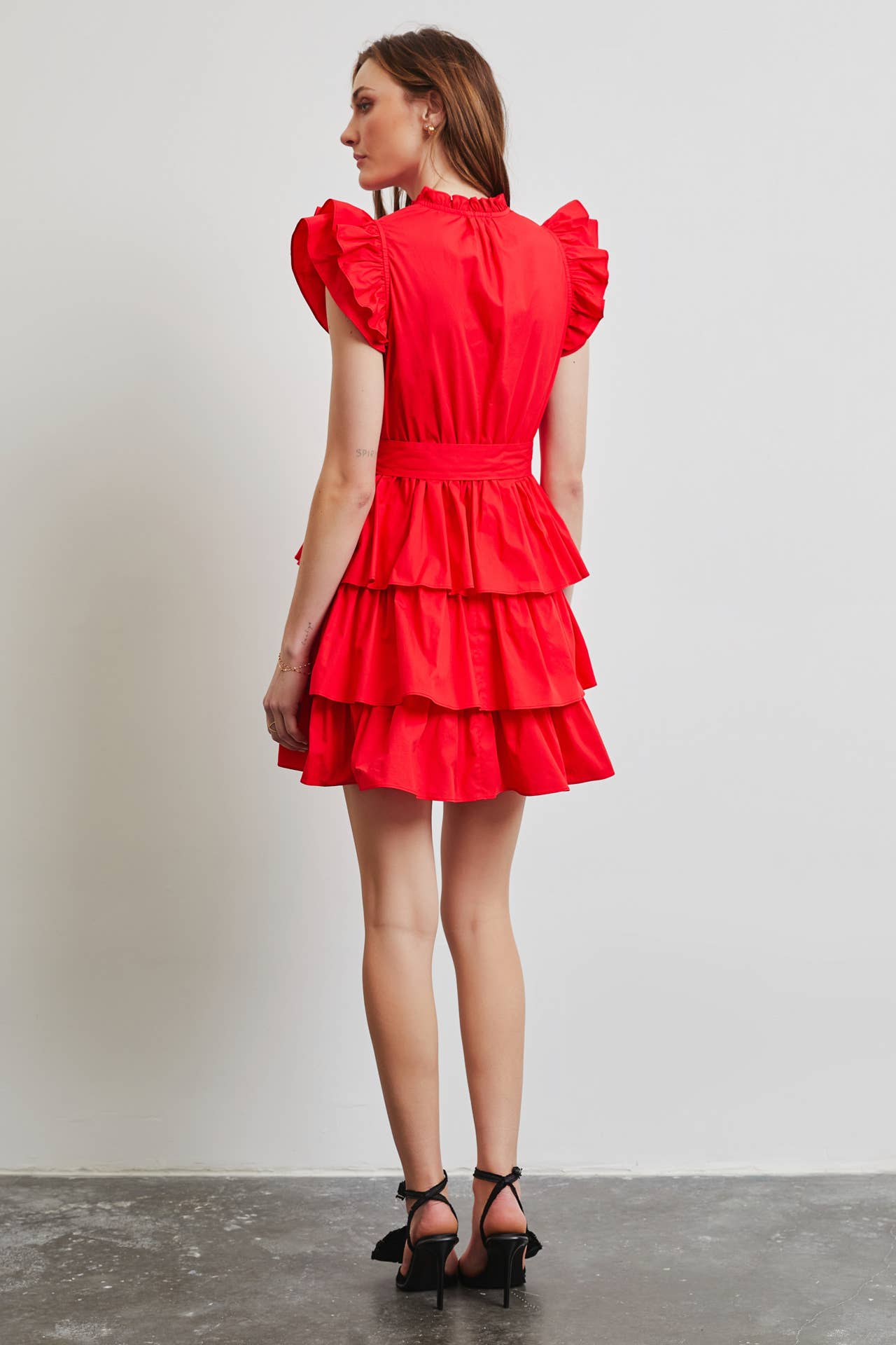 Cherry on Top Poplin Ruffle Dress