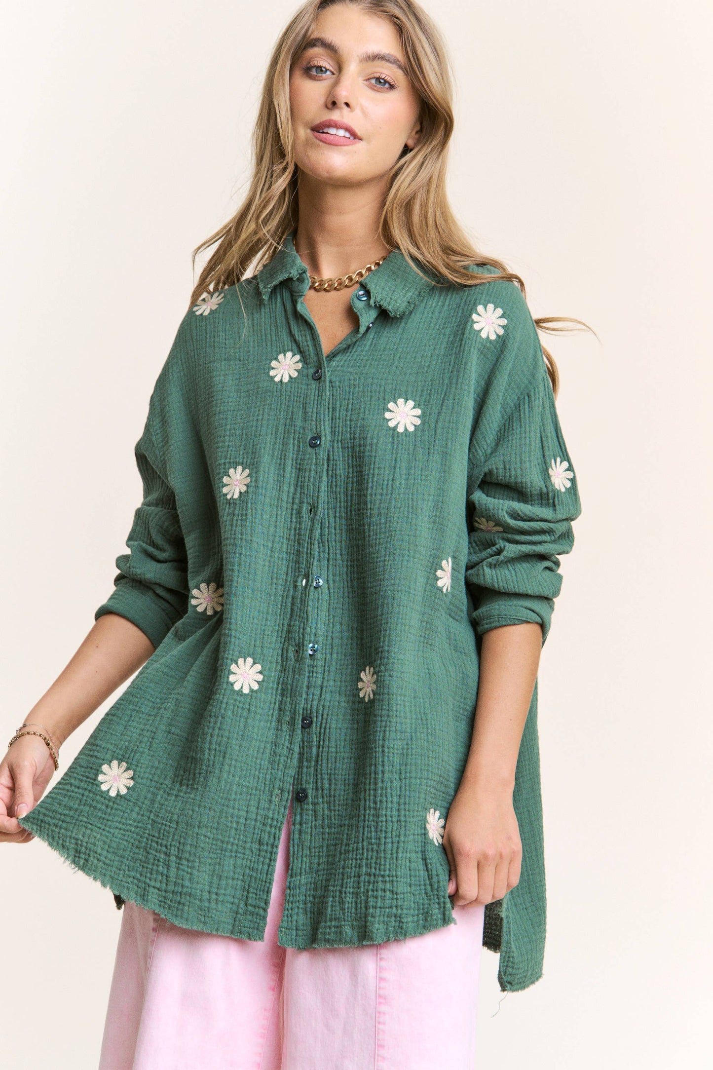 Daisy Gauze Embroidered Top