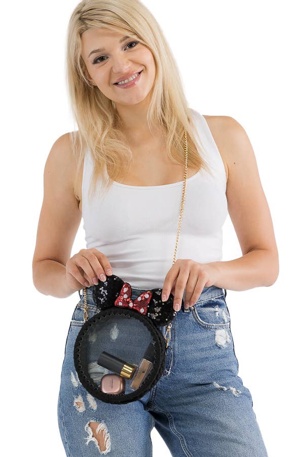 Mouse Ears Clear Crossbody Bag
