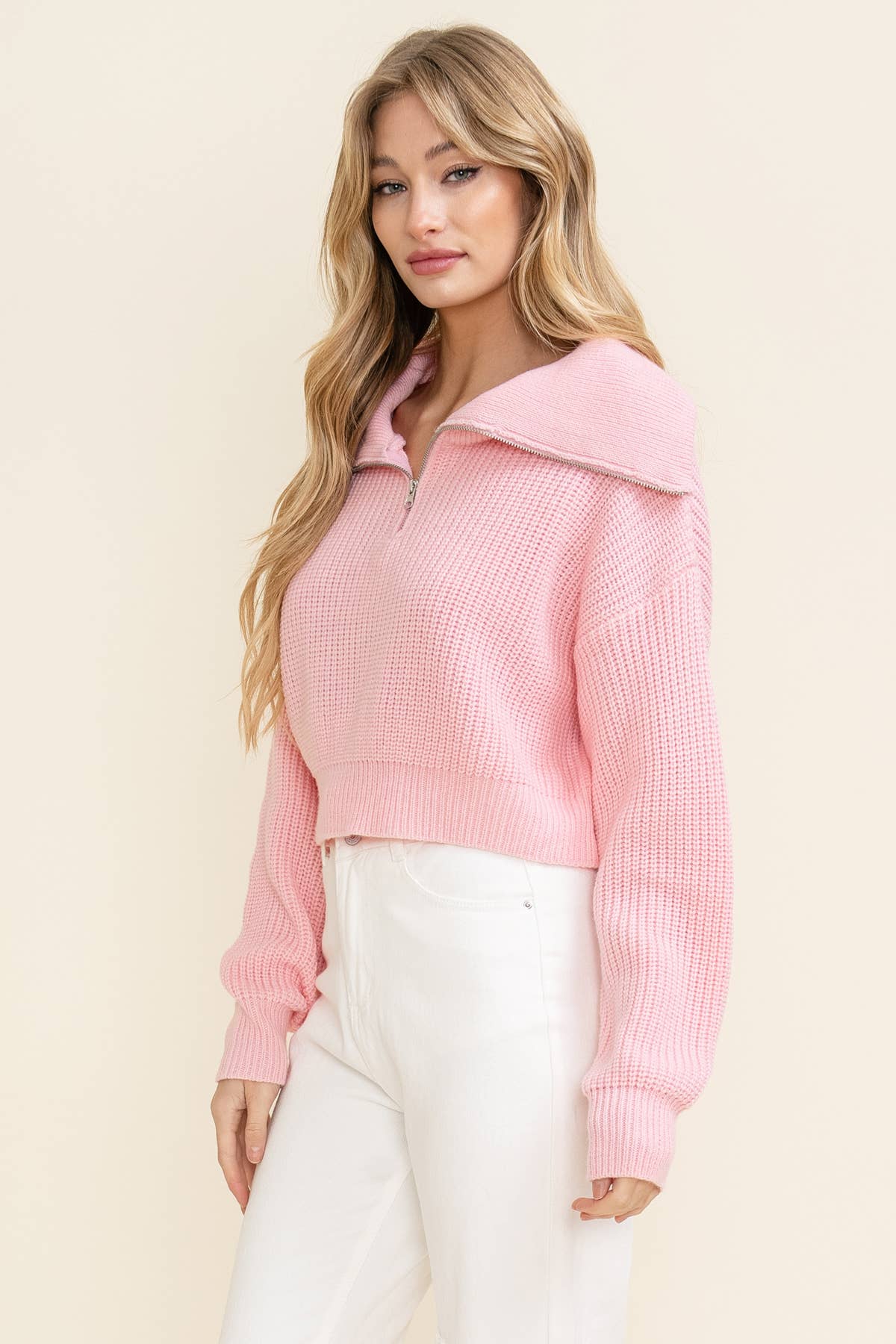 Quarter Zip Sweater Top