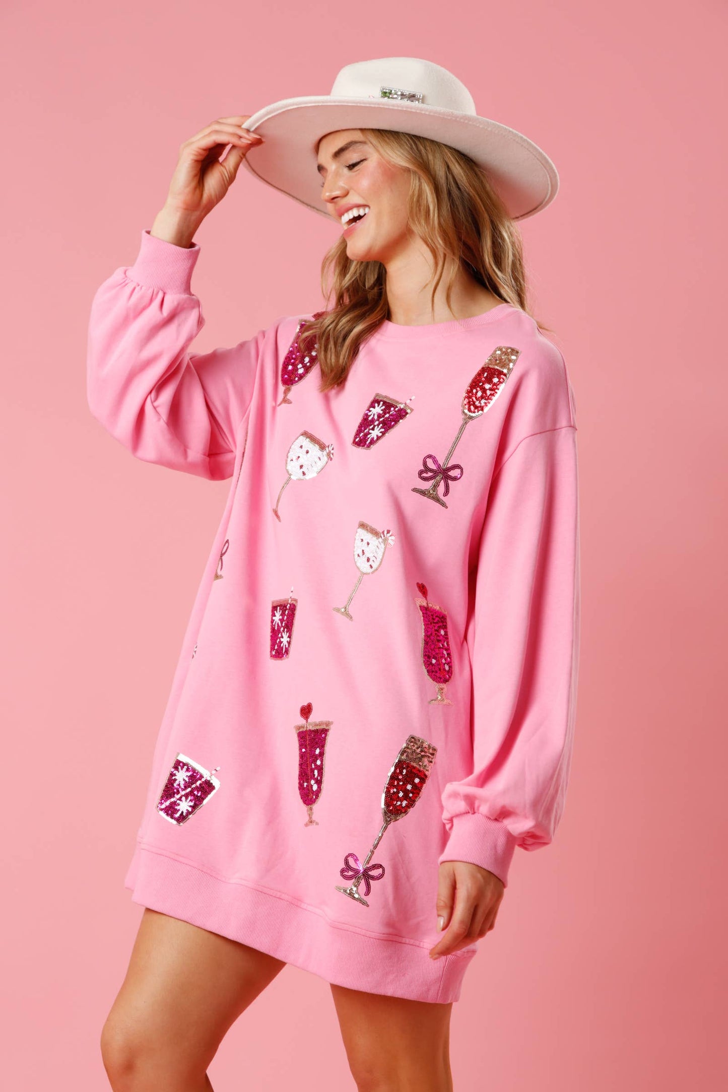 Raise a Glass Sweatshirt Dress