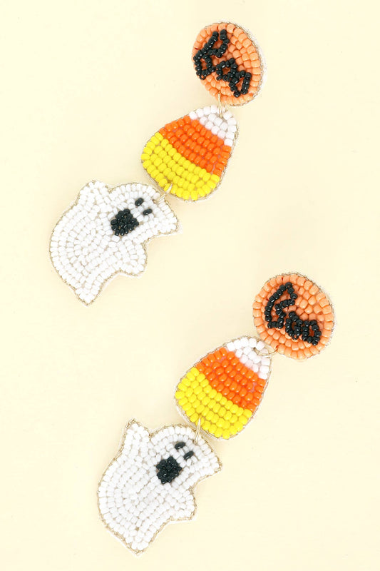 Candy Corn Ghost Earrings