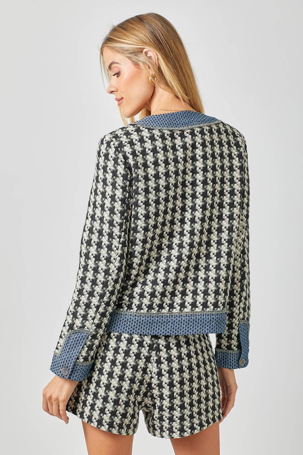 C'est Femme Houndstooth Tweed Jacket