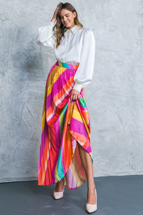 Aura Pleated Maxi Skirt