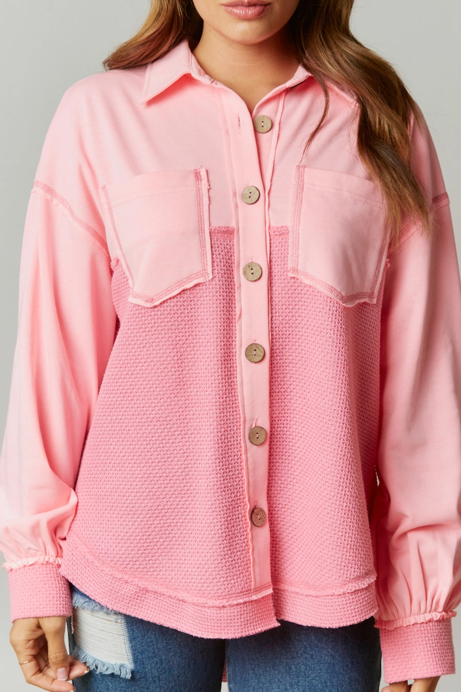 Candie Pink Knit Shacket