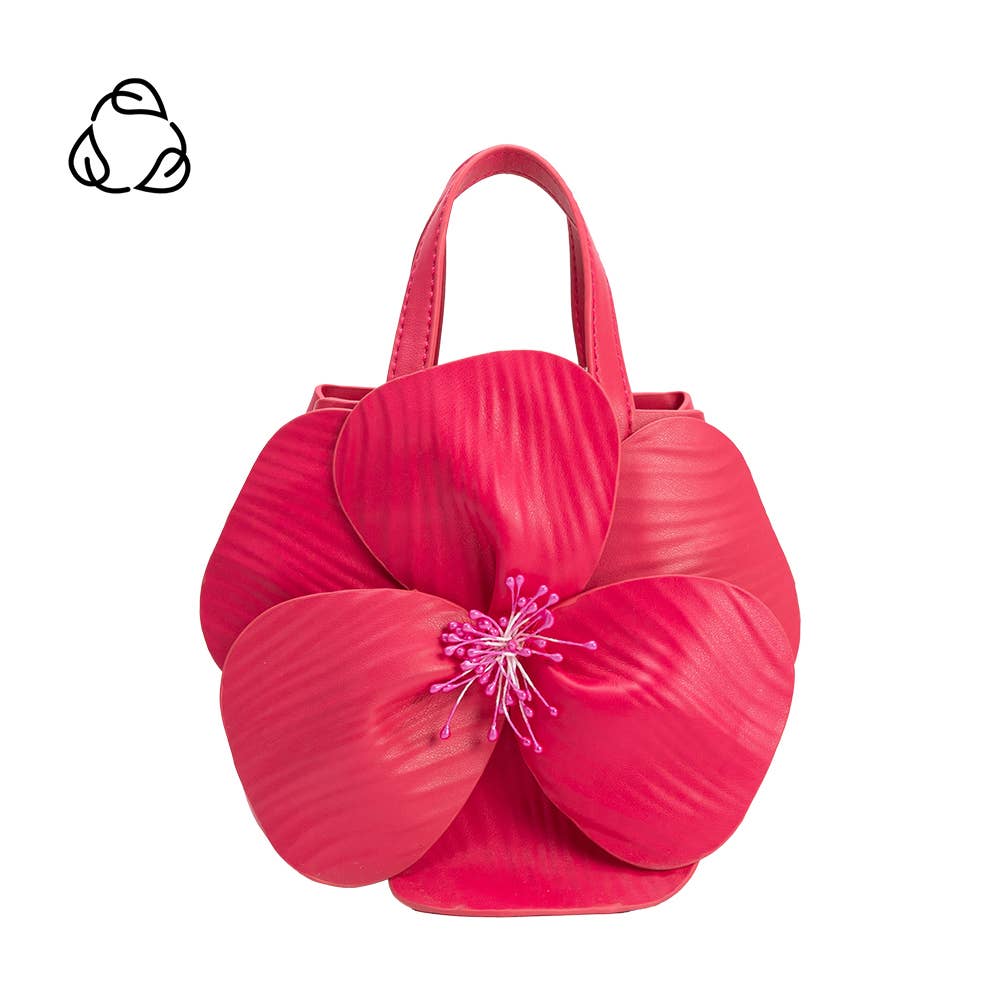 Monroe Fuchsia Flower Recycled Vegan Top Handle Bag