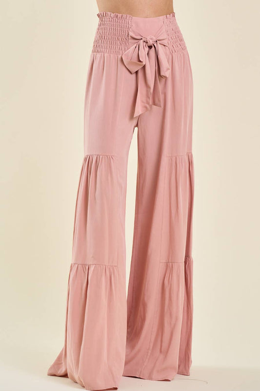 Go With the Flow Smocked Waist Pants