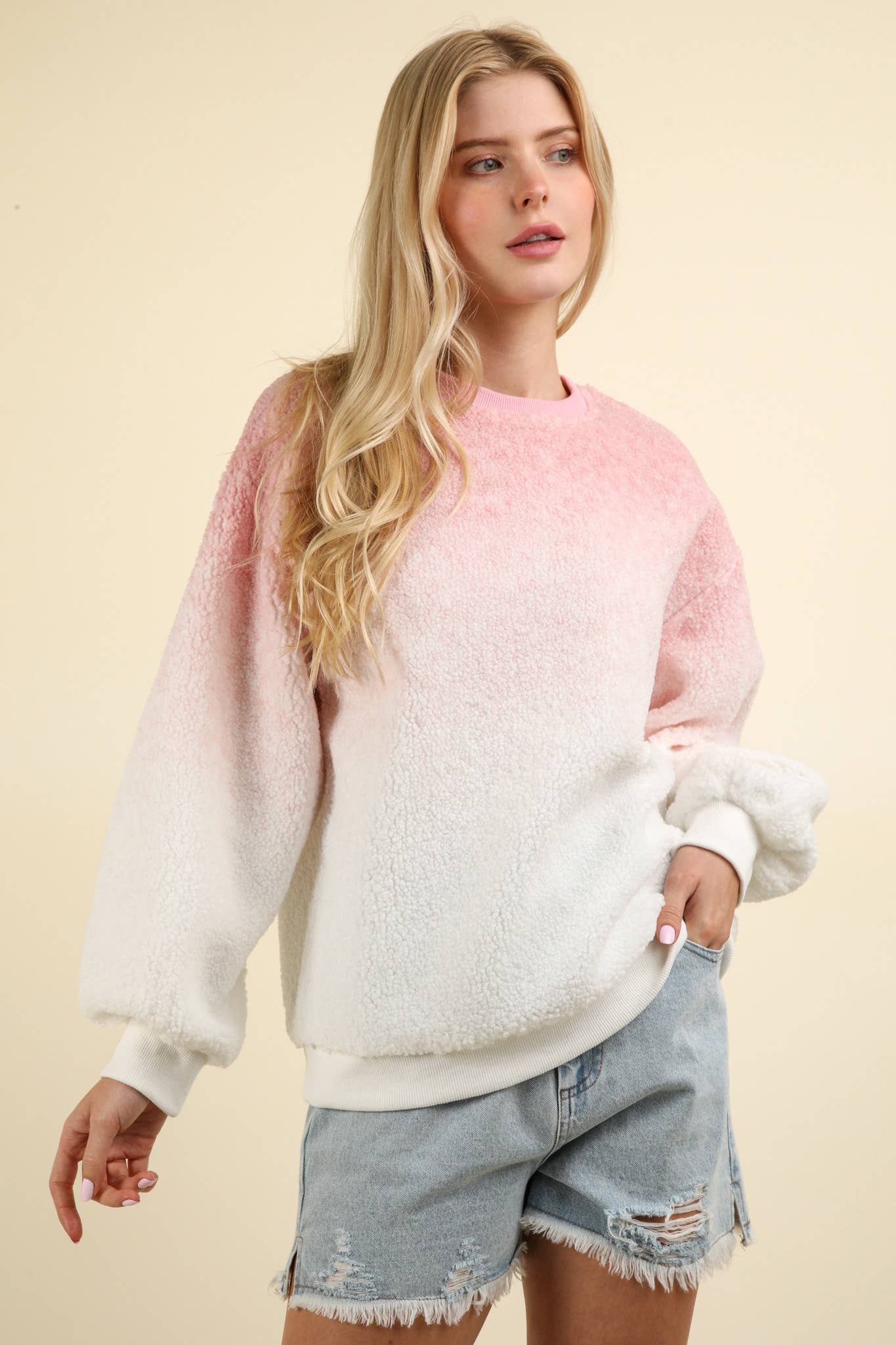 Ombre Sherpa Pullover