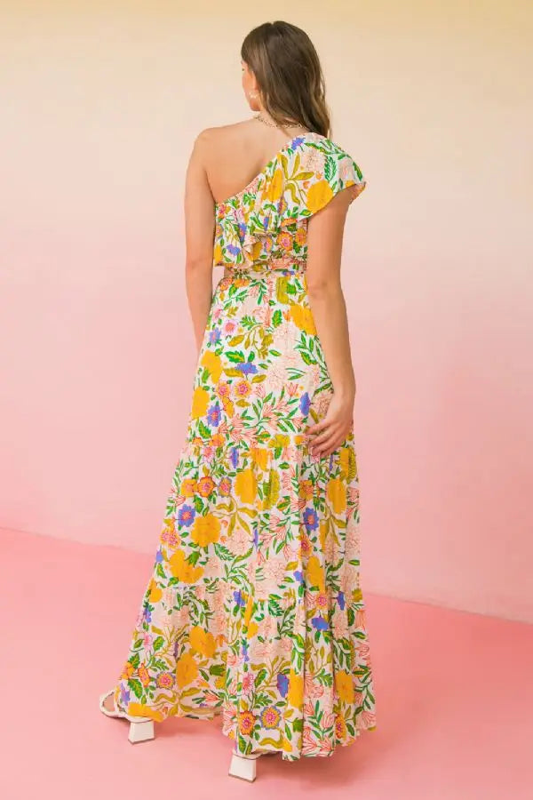 Lillian One Shoulder Floral Maxi Dress