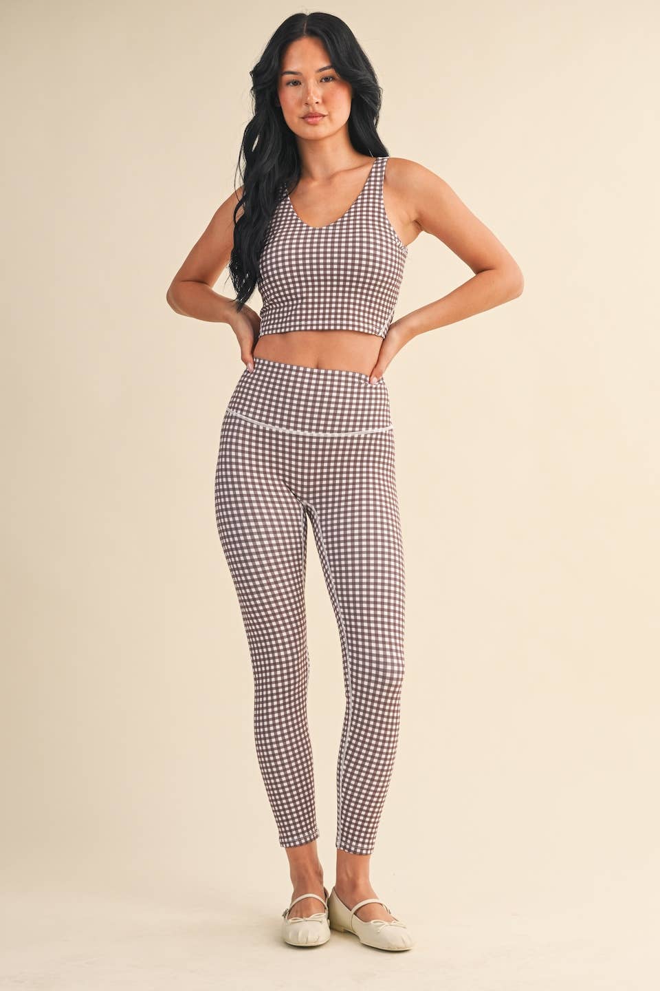 Gingham Print Cropped Top