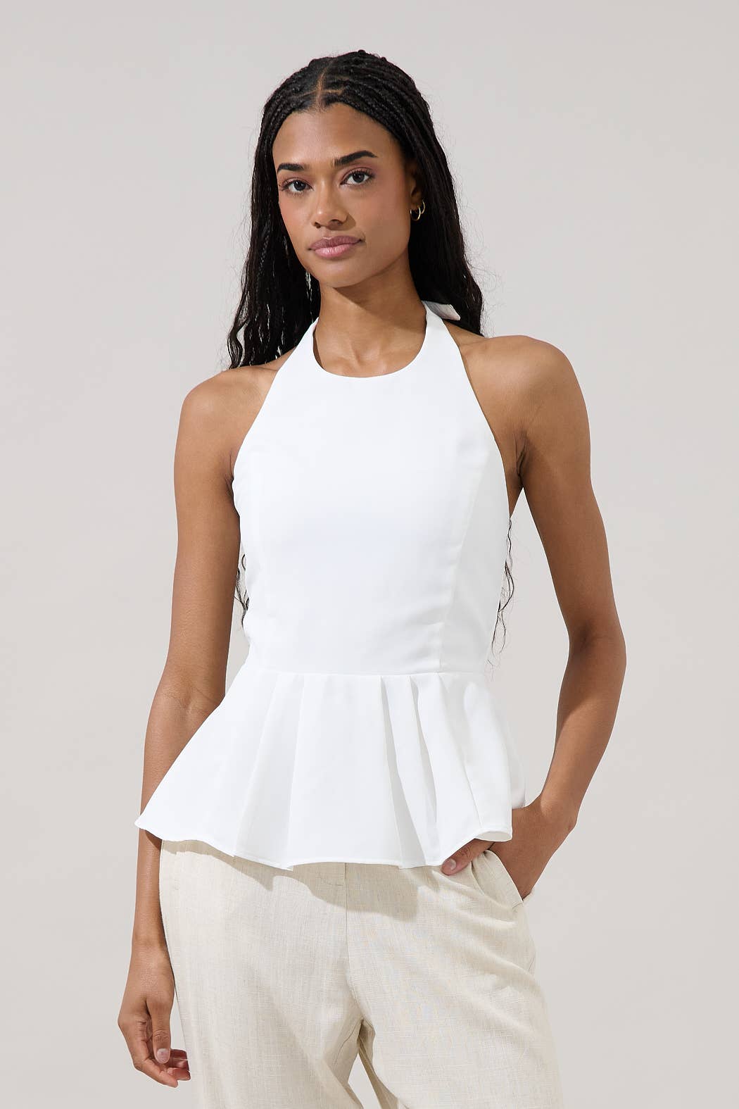 Karmina Peplum Halter Top