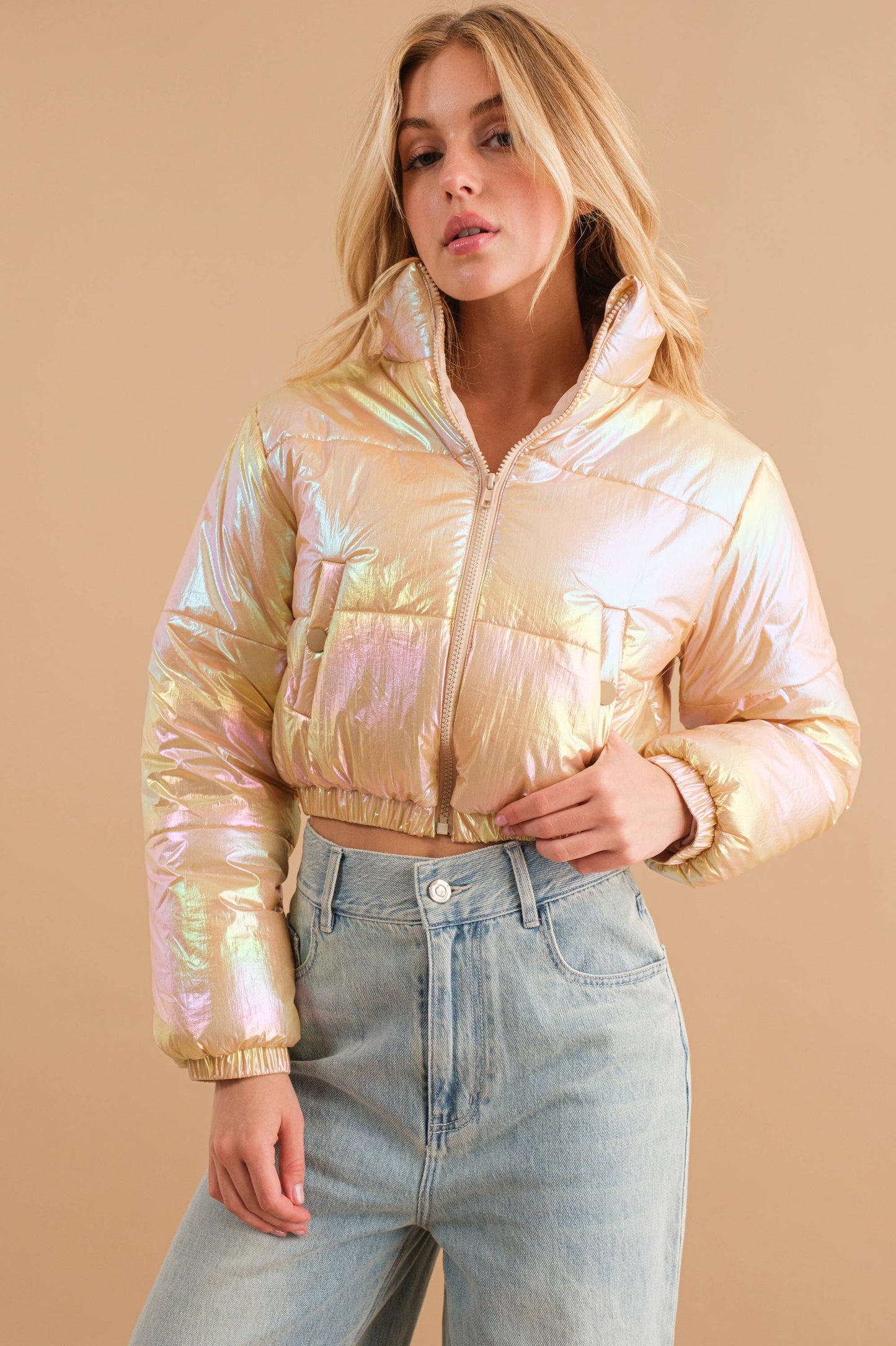 Stargirl Metallic Puffer Jacket