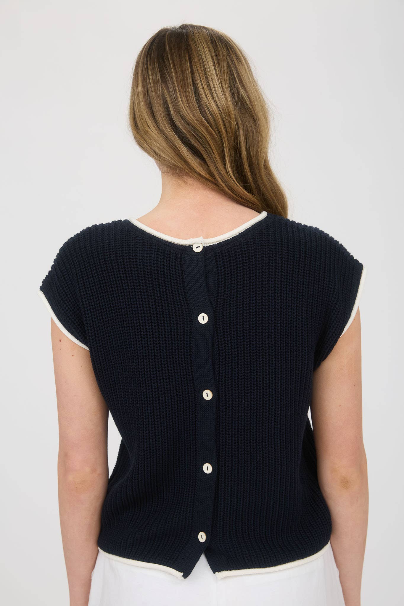 Contrast Short Sleeve Sweater