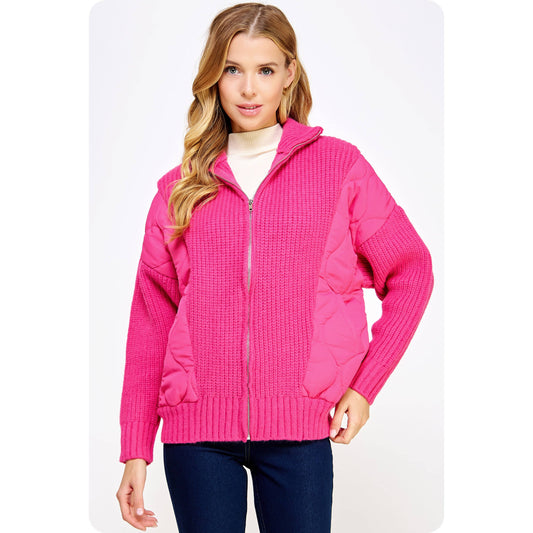 So Cozy Quilted Sweater Jacket