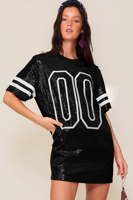 Sequin Game Day Oversized Top