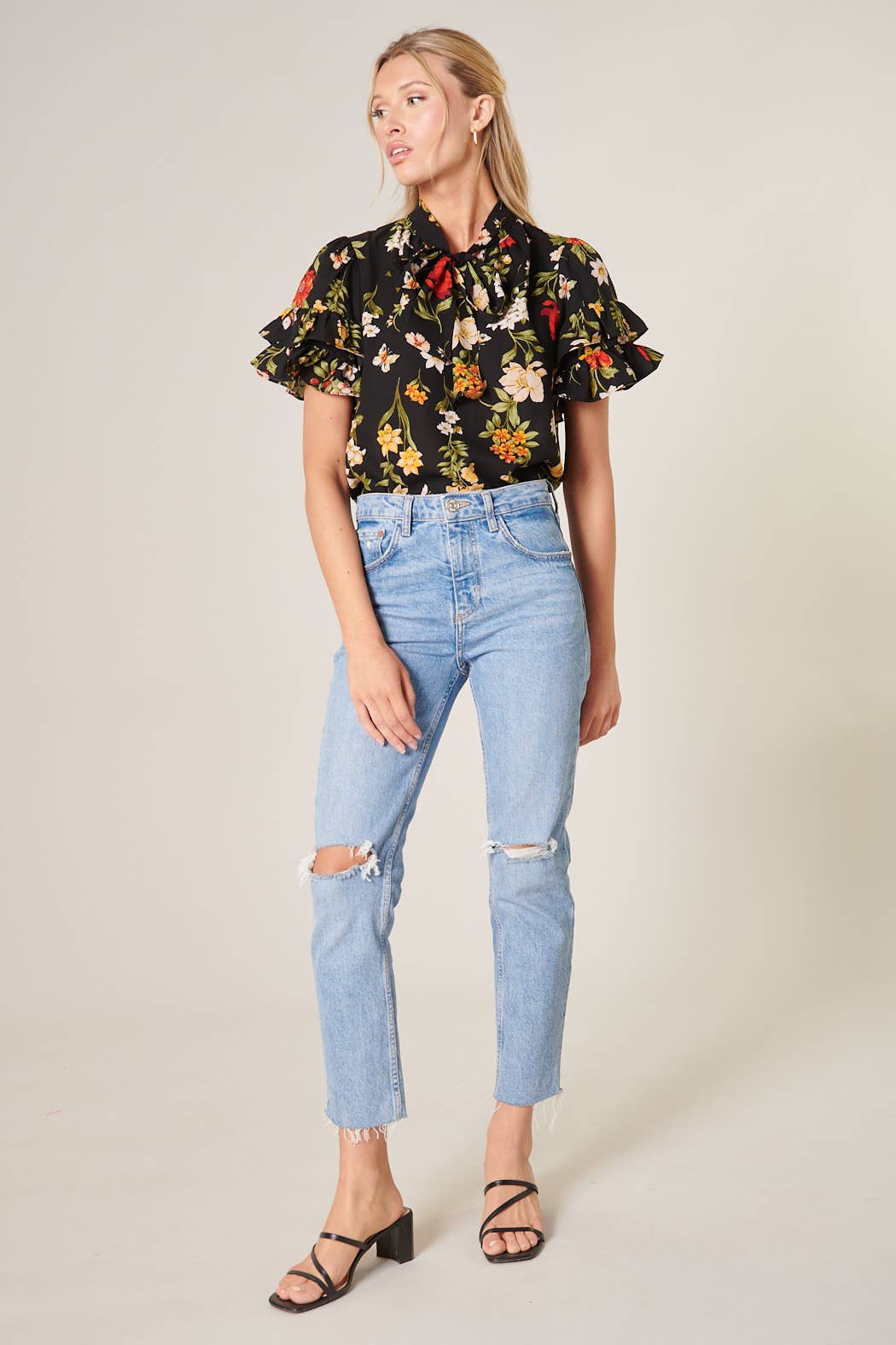 Willa Tie Neck Bianca Blouse